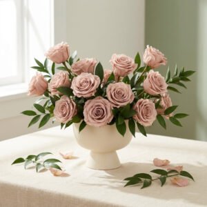 Rose & Ruscus Arrangement — Bloom Goodies Co.